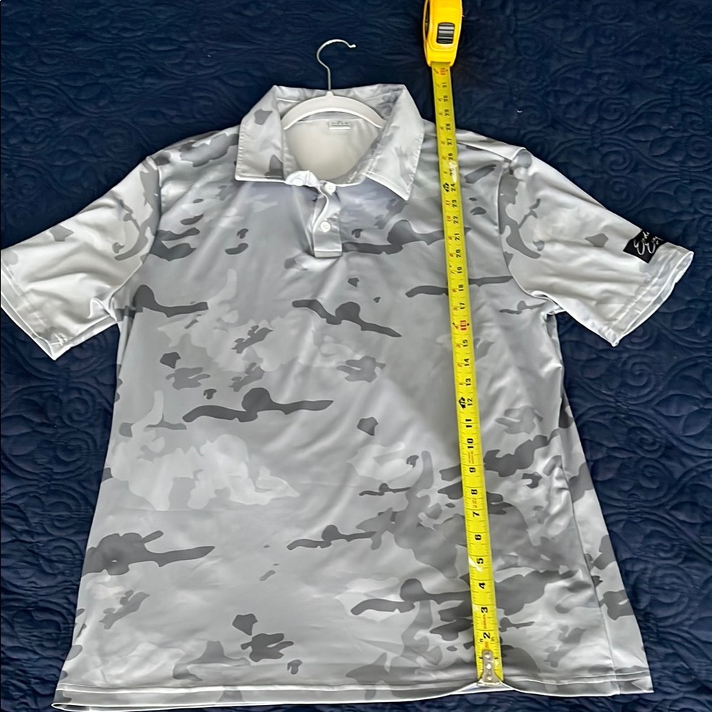 Men's Grey Camo Polo Shirt - Performance Short Sleeve